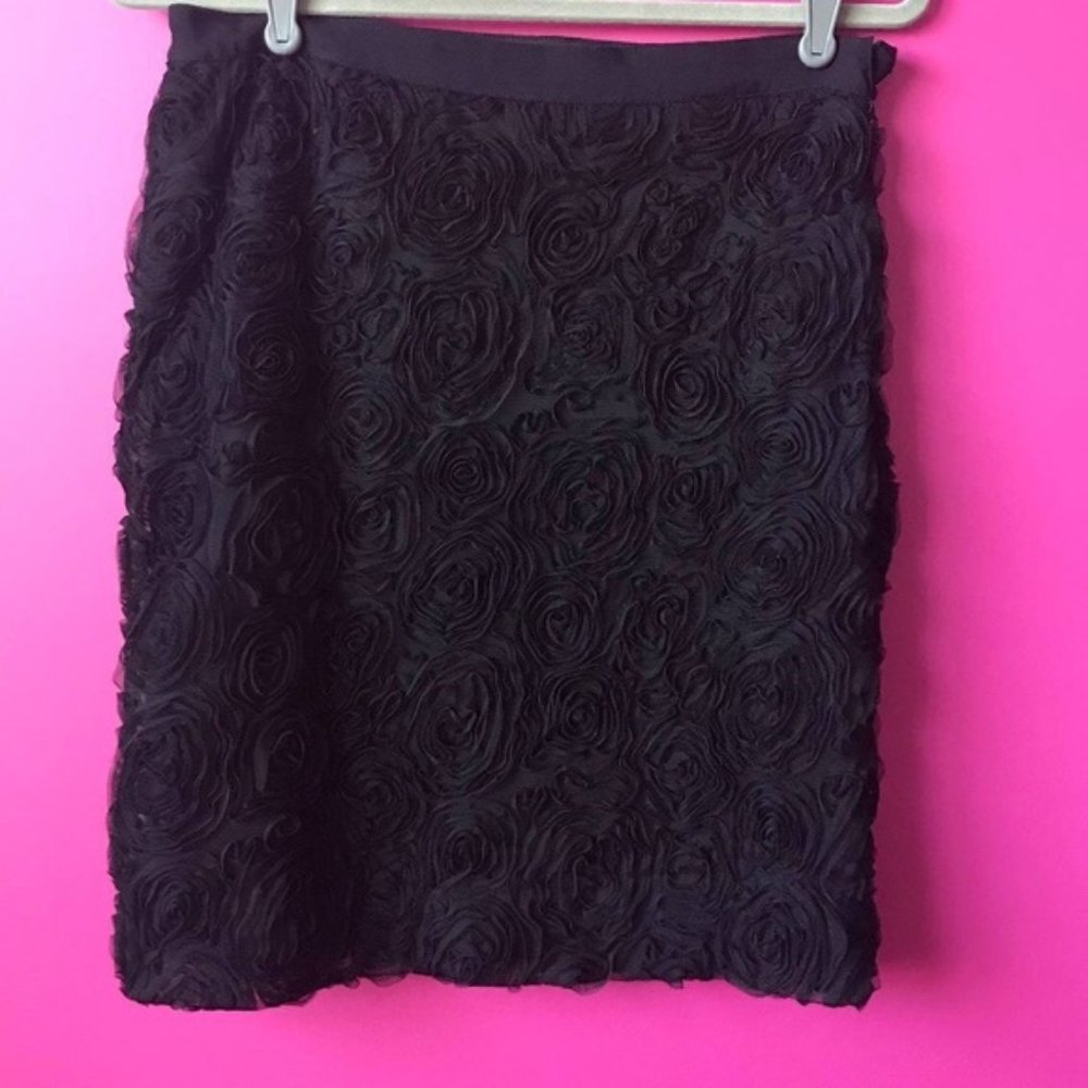 Cato Black Rosette Pencil Skirt - Size 6